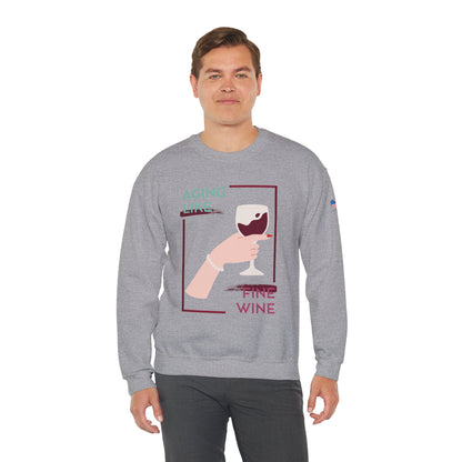 Sudadera unisex con cuello redondo y vino fino