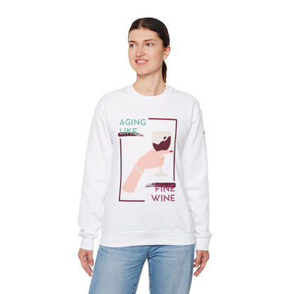 Sudadera unisex con cuello redondo y vino fino