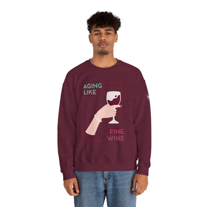 Sudadera unisex con cuello redondo y vino fino