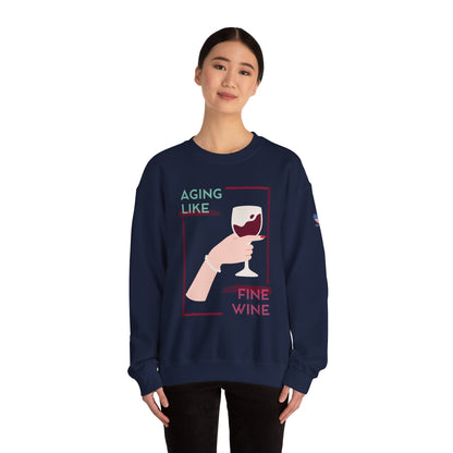 Sudadera unisex con cuello redondo y vino fino