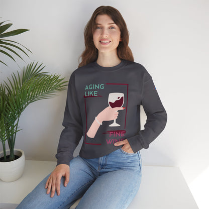 Sudadera unisex con cuello redondo y vino fino