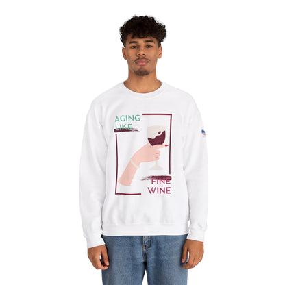 Sudadera unisex con cuello redondo y vino fino