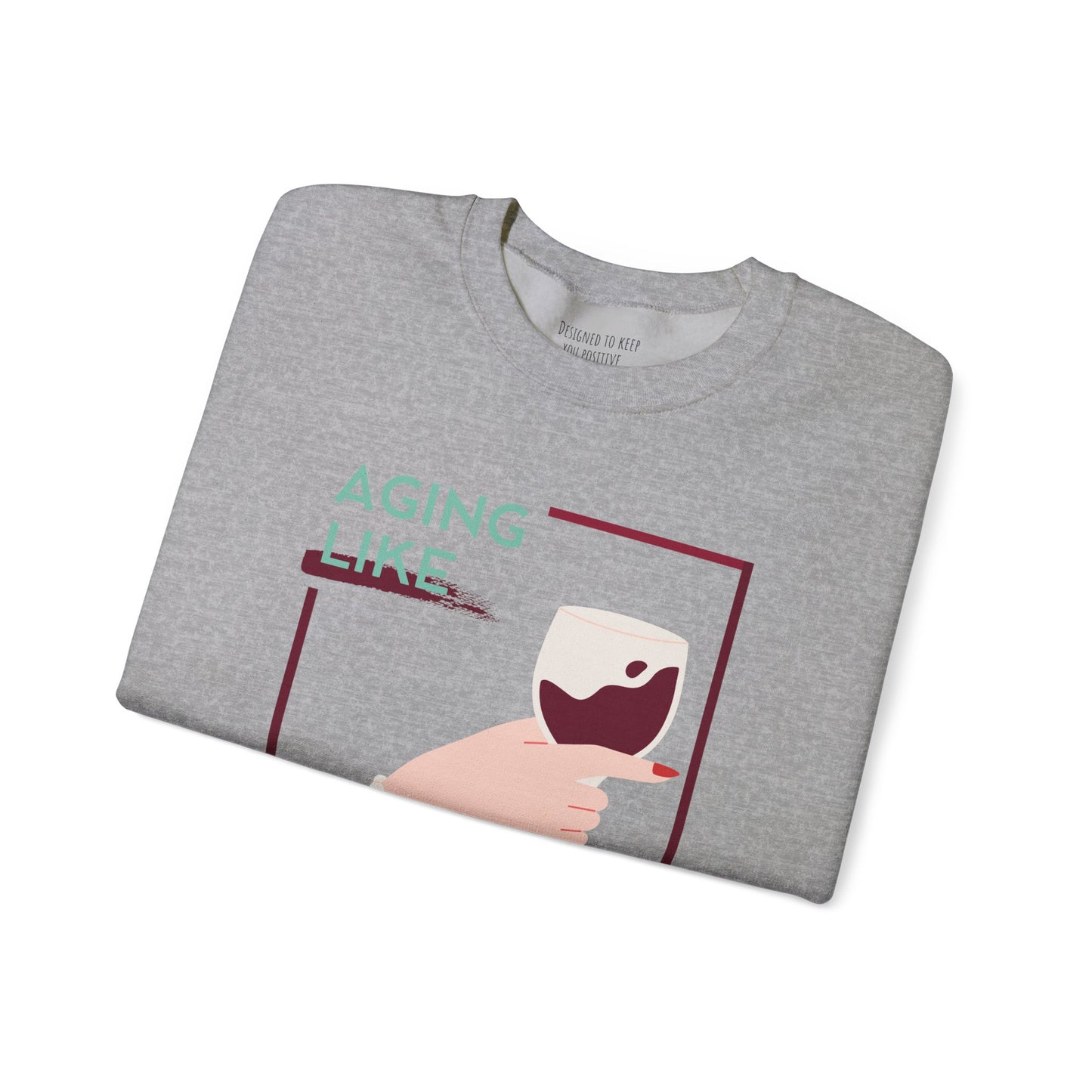 Sudadera unisex con cuello redondo y vino fino