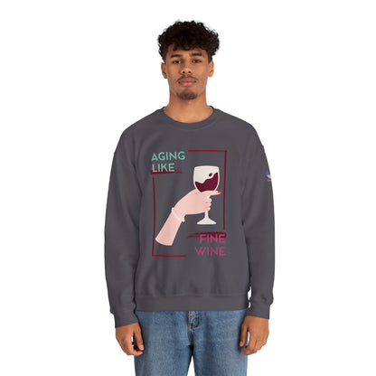 Sudadera unisex con cuello redondo y vino fino